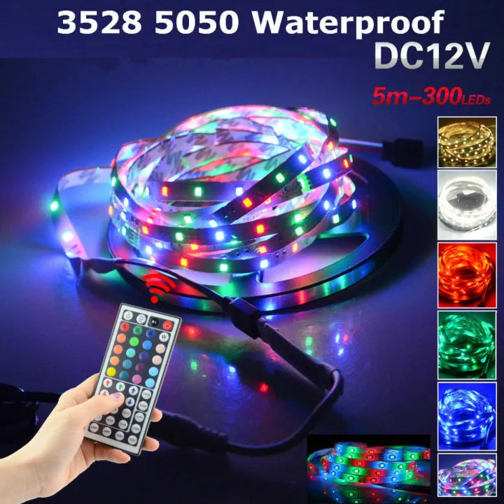 RGB LED Strip Lights with Remote 12V Multicolor Gaming Room Decoration