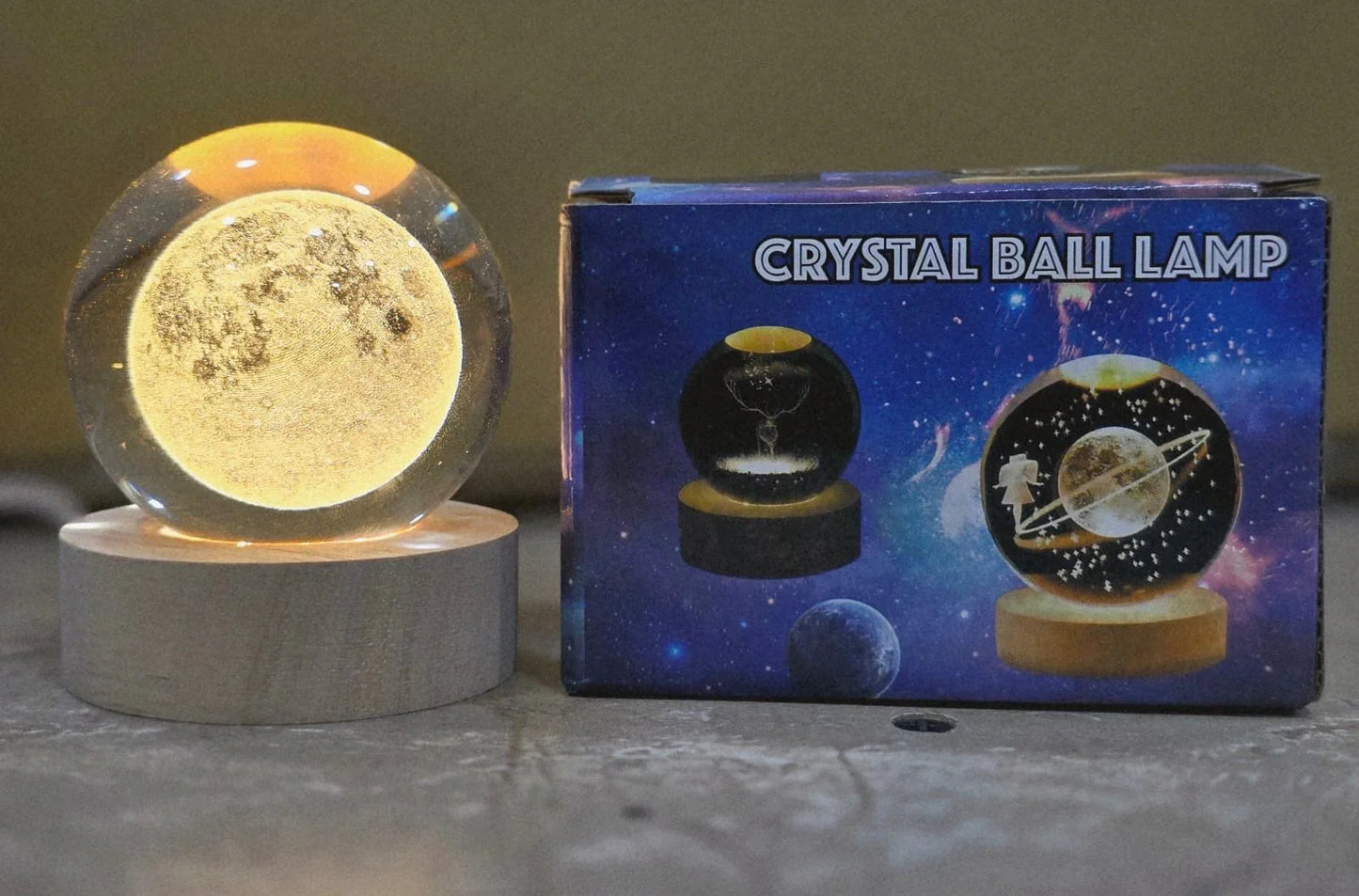 3D Moon Lamp | USB LED Galaxy Crystal Ball Night Light | Bedroom Decor & Kids Birthday Gift