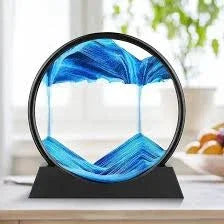 3D Moving Sand Art Lamp With Stand | Sand Lamp For Room & Home Decoration | Sandscapes Frame For Table | Random Colour