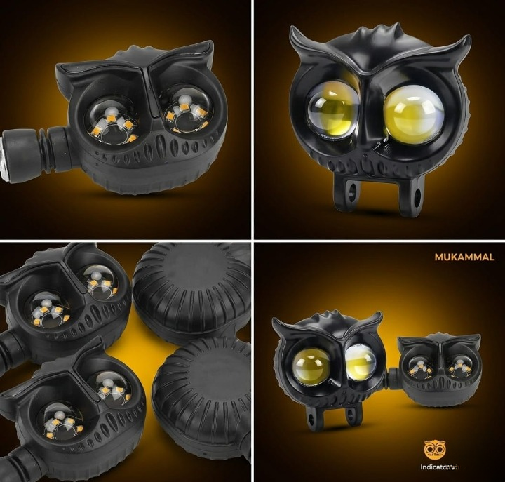 Universal Owl Fog Light & 4 Owl Indicator Set for 70CC, 125CC & All Motorcycles | Super Bright LED Bike Lights