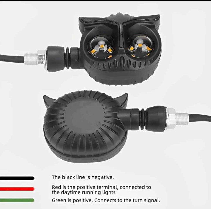 Universal Owl Fog Light & 4 Owl Indicator Set for 70CC, 125CC & All Motorcycles | Super Bright LED Bike Lights